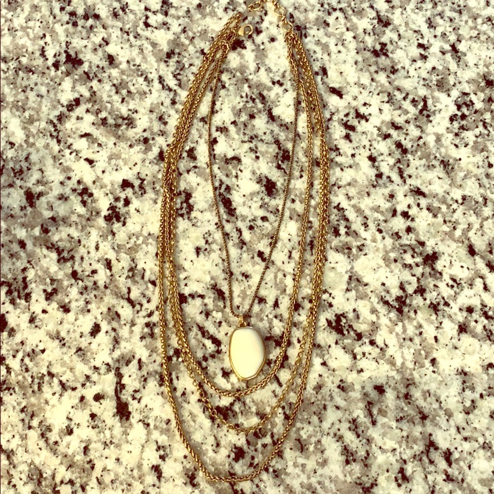 White and good lucky brand layered necklace